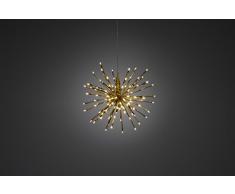 Konstsmide 2896-803 LED Lichterball messingfarben / für AuÃen (IP44) / VDE geprüft / 24V AuÃentrafo / 120 warm weiÃe Dioden / transparentes Kabel