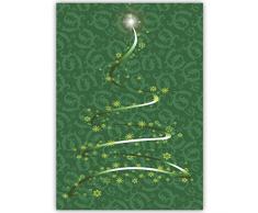 1er Edle Weihnachtsgrüße mit Schneeflocken Weihnachtsbaum, innen blanko/ weiß auch schön als Weihnachtsgrüße geschäftlich / Firmen Glückwunsch zu Neujahr / Unternehmen Weihnachtskarte für Kunden, Geschäftspartner, Mitarbeiter