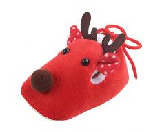 Neugeborenes Baby Jungen Mädchen Weihnachtskrippe Schuhe Nette Karikatur Tier Rutschfeste Warme Winterkrippe Schuhe Prewalker Weiche Sohle Rutschfeste Lauflernschuhe, Einheitsgröße, 0-6M