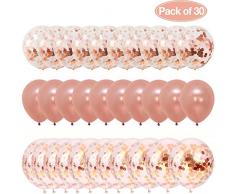 Tumao 30 Stück 12 Zoll Rose Gold Konfetti Ballon Premium Latex Glitter Ballons für Hochzeit und Geburtstag,Graduierung,Vorschlag, Weihnachten, Brautgeschenke, Baby-Duschen, Valentinstag.