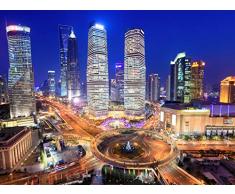 wandmotiv24 Fototapete Shanghai China Größe: 350 x 260 cm Wandbild, Motivtapete, Vlietapete KTk269