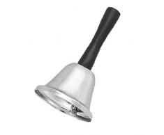 Sonline Schwarzer Holzgriff Schule Silber Ton Handglocke
