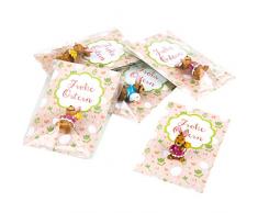 Logbuch-Verlag 10 Mini Gastgeschenke Frohe Ostern Grußkarte + Kleiner Osterhase - Minigeschenk Kleinigkeit Mitgebsel Geschenk Ostern
