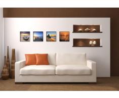 Bilder auf Leinwand 4 Stück als Set 30x30cm Wasser & Sonne Markenware