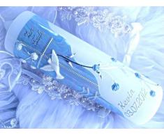 Taufkerze Kommunionkerze Junge Mädchen 250/70 mm VT-01 inkl. Zubehör für selbstbeschriften