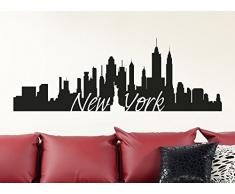 Wandora Wandtattoo Skyline New York I schwarz (BxH) 100 x 35 cm I Wohnzimmer selbstklebend Sticker Aufkleber Stadt Städte der Welt Wandsticker Wandaufkleber W1366