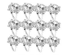 12 Stück Serviettenringe Serviette Halter Wedding Banquet Dinner Dekor gefallen Silber