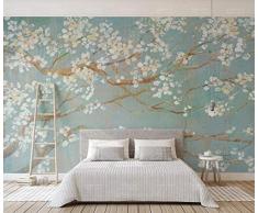 Fototapete 3D Effekt Handgemaltes Blumen-Kirschblüte-Ölgemälde Moderne Wandtapete Wohnzimmer Dekoration Tapete