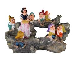 Design Schneewittchen mit 7 Zwerge 13020 Zwerg 32 cm Hoch Deko Garten Gartenzwerg Figuren Dekoration verschiedene Design