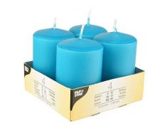 4 Stumpenkerzen Ø 50 mm · 80 mm türkis