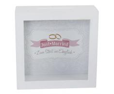 Spardose Holz Bilderrahmen Just married