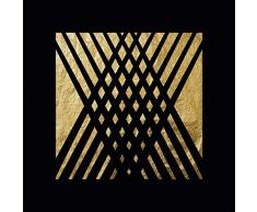 Queence | Acrylglasbild mit Blattgold | Wandbild Glasbild Acrylbild Rahmenlos | Abstrakt | Druck auf Acrylglas | Goldveredelung | Größe: 50x50 cm