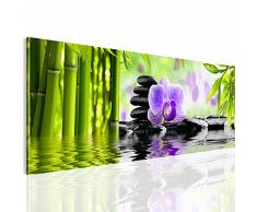 Bilder – Wandbild - Vlies Leinwand - 100 x 40 cm - Orchidee Bild - Kunstdrucke – mehrere Farben und Größen im Shop - Fertig Aufgespannt !!! 100% MADE IN GERMANY !!! - Feng Shui – Bambus – Orchidee 502012b