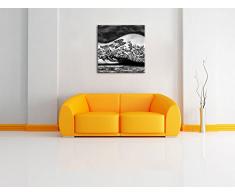 Monocrome, Sexy Tattoos, Nice Girl, Erotik, Format: 40x40 auf Leinwand, XXL riesige Bilder fertig gerahmt mit Keilrahmen, Kunstdruck auf Wandbild mit Rahmen, günstiger als Gemälde oder Ölbild, kein Poster oder Plakat