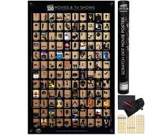 Wond3rland Premium Rubbel-Filmplakat mit 100 Filmen & 20 TV-Shows | Einzigartige Filmischer Scratch Off Poster | Luxusgeschenk für Kinoliebhaber | Bonus: Komplettes Zubehör-Set inclusive | Schwarz