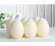 6x Eikerzen, klein, ca. 6 x 4,5 cm, champagner