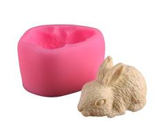 3D-Silikonform Osterhase, Kuchendekoration-Zubehör, Backblech für Backware, Dessert, Mousse, Zuckerpaste, Süßigkeiten, Schokolade, Fondant, Seife, Polymer, Ton 03