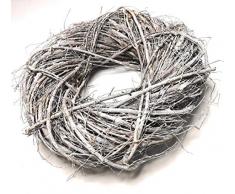 Türkranz Tischkranz Weide Seegras ca. 35cm Grau Natur weiß gewaschen Shabby Landhaus [52374]