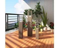 mewmewcat 3-teilig Säulen Set Windlicht-Säulen Windlichtsäule Kerzenständer Kerzensäulen aus MDF+Glas