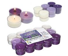 Smart-Planet® Kerzen Ambiente - 30 Stück Duftteelichter Teelichte Set Flower Vanille Lavendel Duft - transparente Hülle - 4 Stunden Lange Brenndauer