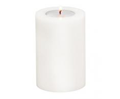 EDZARD Teelichthalter Dauerkerze Cornelius, Durchmesser 10 cm, Höhe 15 cm, Weiß