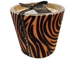 Victoria with Love Große Kerze mit Fell im Zebramuster in Brown und DREI Dochten 13 cm hoch und Ø 14 cm