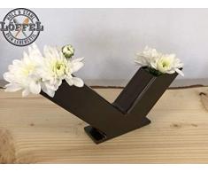 Edelstahlvase Bronze Lasur 40x40 Quadratisch Deko Dekoration Blumenvase Vintage farblich Tischdeko modern