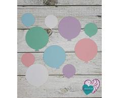 10x Dekostreu Luftballon/Stanzteil Geburtstag