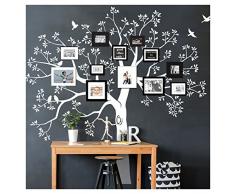 Grandora W5483 Wandtattoo XXL Baum I Silbergrau (BxH) 200 x 195 cm I Flur Wohnzimmer Aufkleber Wandaufkleber selbstklebend Wandsticker