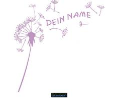 CLICKANDPRINT Aufkleber » Pusteblume mit Name, 40x39,6cm, Flieder • Wandtattoo/Wandaufkleber/Wandsticker/Wanddeko/Vinyl