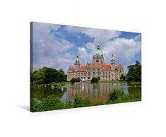 Premium Textil-Leinwand 75 cm x 50 cm quer, Neues Rathaus in Hannover | Wandbild, Bild auf Keilrahmen, Fertigbild auf echter Leinwand, Leinwanddruck: Deutsche Städte (CALVENDO Orte)