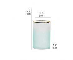 LZCR Pink/Grren Nordic Allmählich Milchglas Transparente Vase Gerade Röhre Hydroponik Flasche Blumenvase Home/Party/Hochzeitsdekor-Grün S.