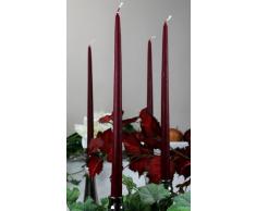 Spitzkerzen Kerzen Markenkerzen Tafelkerzen Leuchterkerzen Dinnerkerzen 400/25 mm dunkelrot rot, 8 St.