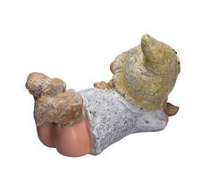 Niedliche schöne aufwendig gearbeitete Wichtel Figur Mädchen NF87125 Der Hingucker in Ihrem Garten, 36 cm breit, Aufwendig gearbeitet und von Hand bemalt, Gartenfigur, Deko , Dekorationsfigur für Innen und Außen, Polyresin