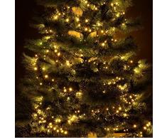 gresonic-Led-Cluster-20m lang-Lichterkette-Strombetrieb Deko für Innen Außen Garten Weihnachtsbaum Hochzeit (Warmweiss Dauerlicht, 1000LED)