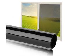 Fortunam Sonnenschutz Fensterfolie Selbsthaftend Spiegelfolie für Fenster Folie für Sonnenschutz Fenster Außen und Innen Sonnenschutzfolie für Schlafzimmer UV-Schutz Fensteraufkleber 75x300cm