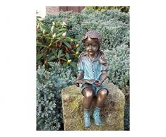 H. Packmor GmbH Bronzefigur sitzendes Mädchen mit Buch Gartendekoration Dekorationsfigur