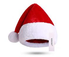 KONVINIT Weihnachtsmütze Kinder Nikolausmütze plüsche weihnachtsmann mütze Rote Santa Mütze Nikolaus Dicker Fellrand aus Plüsch kuschelweich & angenehm