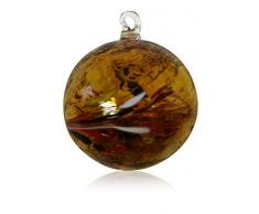 Lauschaer Glas Dekorationskugel aus Glas mit Granulat gold verschiedene Größen mundgeblasen handgeformt Glaskugel