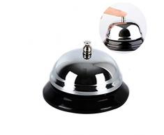 Fablcrew 1 Stück Klingel Tischglocke Tischklingel für Hotel Reception Theke Restaurant Küche, Edelstahl, rostfrei, Gelb (S), 8.5 * 8.5 * 5CM