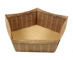 Weinkarton24.com 10 x Präsentkorb Loop groß, Geschenkkorb, Wellpappkorb, Flechtdesign, Osterkorb, Flechtkorb