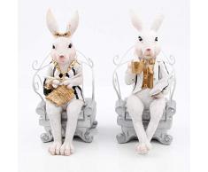ZHTY Große Hasenfiguren und Statuen Kaninchenpaarfiguren Sammlerstücke für Zuhause, Gartendekor