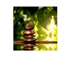 banjado Glas Küchenrückwand selbstklebend in Verschiedenen Größen | Spritzschutz mit Motiv Feng Shui | Memoboard mit 4 Magneten und Stift | Glasbild beschreibbar ohne Bohren 50x50cm