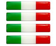 4 x Aufkleber 3D Gel Silikon Stickers Italien Italy Flagge Fahne Auto Moto Motorrad Fahrrad Skate Fenster Tür PC Tablet Laptop Tuning E 203