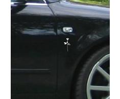 Rose 6cm Auto Fenster Spiegel Aufkleber Tattoo die cut vinyl selbstklebende Deko Folie Depeche Mode (2 Stück silber-metallic)