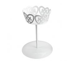 Daaimi Weiß Eisen Windlichthalter Teelichthalter Vintage Kerzenständer Windlichter Deko für Hochzeit Dating Party Candle-Light-Dinner (Stil 3)