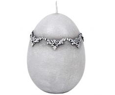 holzalbum Kerze Osterei Eierkerze Osterkerze 140 x 100 mm aus Wachs mit Kranz Wachsei Eier