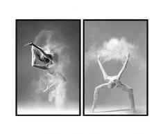 murando Poster 2er-Set Bilder Kunstdruck Posterset Plakat Wandbild Print Kunstposter Wandposter Wandbild Wohnung Wanddeko Design Menschen Körper Dance Tanz