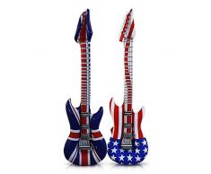 12 x HC-Handel 910774 Aufblasbare Gitarre Luftgitarre 100 cm USA oder England Rock