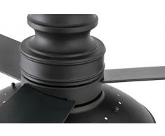 Faro Barcelona Ventilator mit Licht Panay 33396, 20 W, Körper aus Edelstahl, Diffusor aus glänzendem Glas, Blätter aus Holz